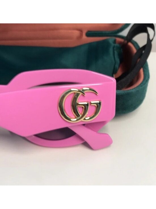 New Authentic ✨ Authentic Gucci GG1421S 004 Sunglasses – Pink Geometric Cat-Eye
